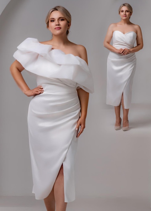 Вечернее платье атласное миди 