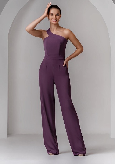 Вечерний комбинезон на одно плечо