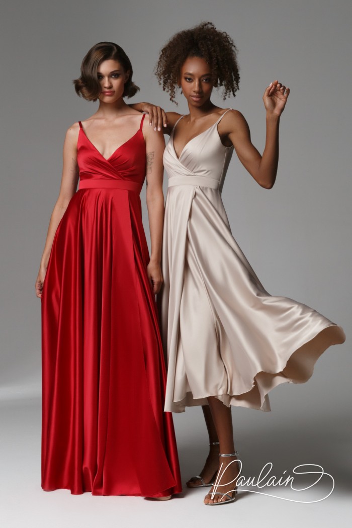 Шёлковое макси на бретельках