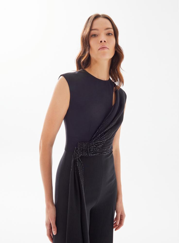 Чёрный комбинезон с бисером