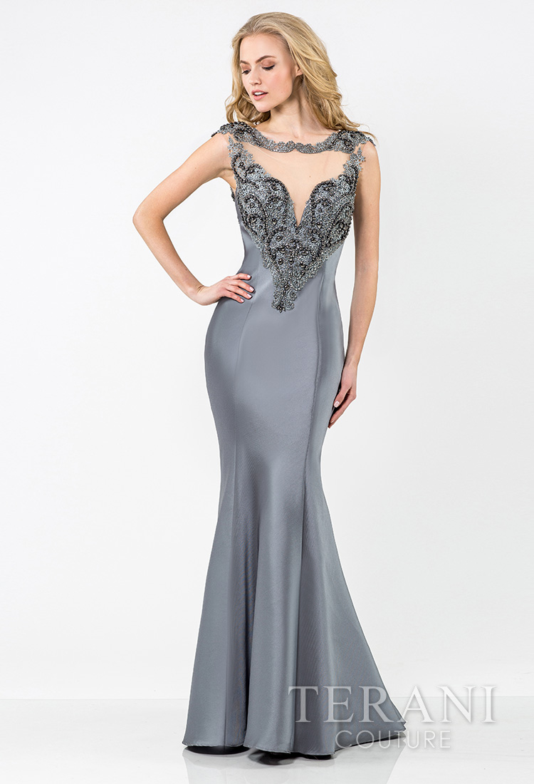 Графитовое вечернее платье 