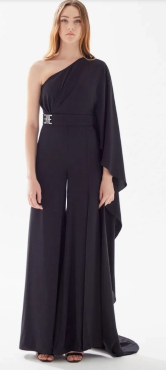 Чёрный комбинезон с поясом