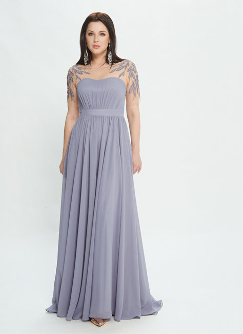 Платье из шифона с вышивкой