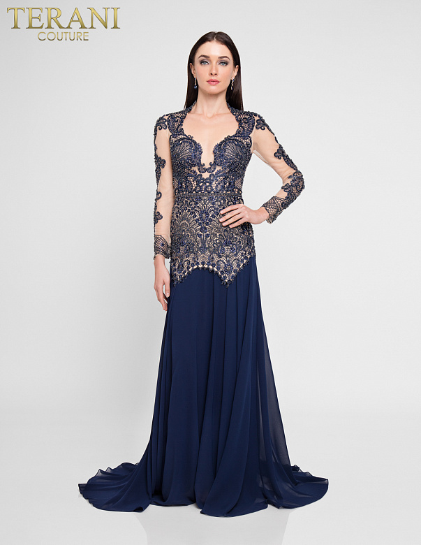 Шифоновое платье с вышивкой