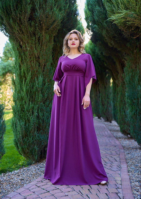 Вечернее платье с рукавом три четверти в пол