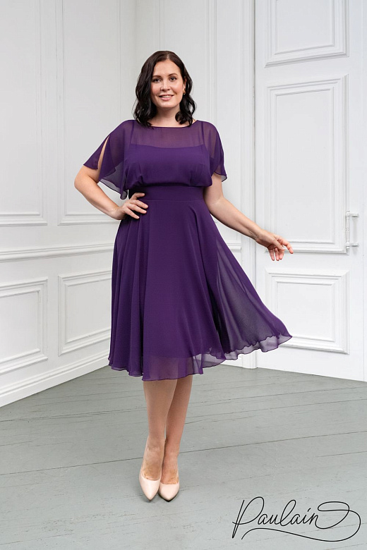 Красное миди из шифона