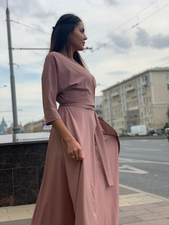 Зелёное, синее и персиковое миди