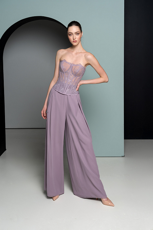 Сиреневый брючный комплект 