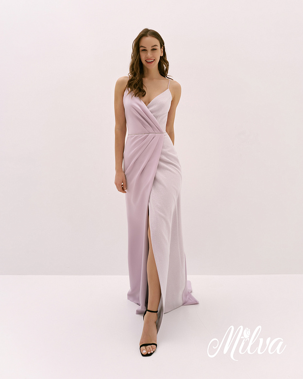 Лавандовое платье с блёстками