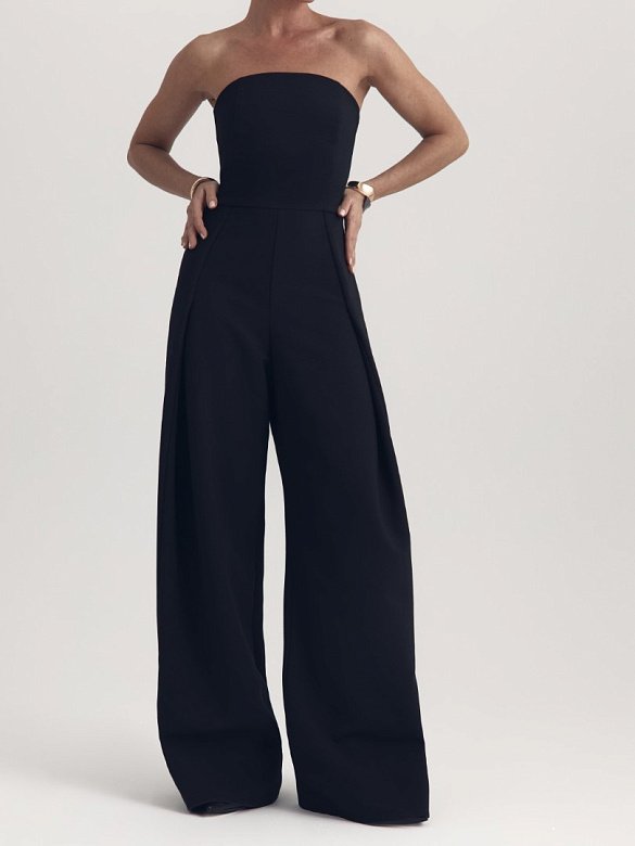 Чёрный комбинезон с корсетом