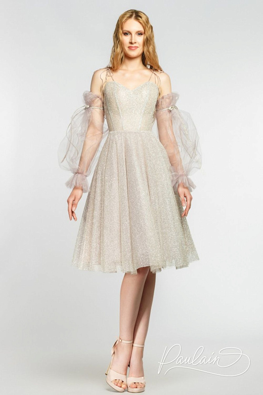 Пышное миди с блестками