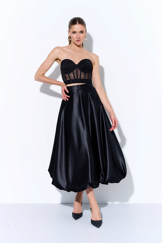 Чёрная юбка с корсетом