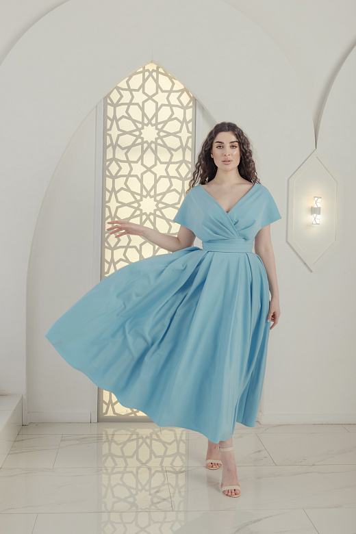 Голубое и лавандовое миди