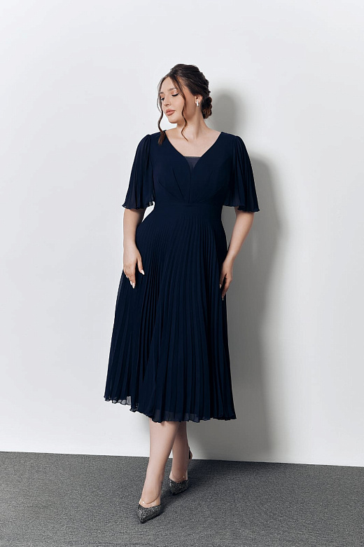 Шифоновое миди с юбкой плиссе